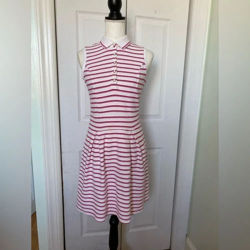 Y2K Tommy Hilfiger Pink & White Striped Tennis Style Dress